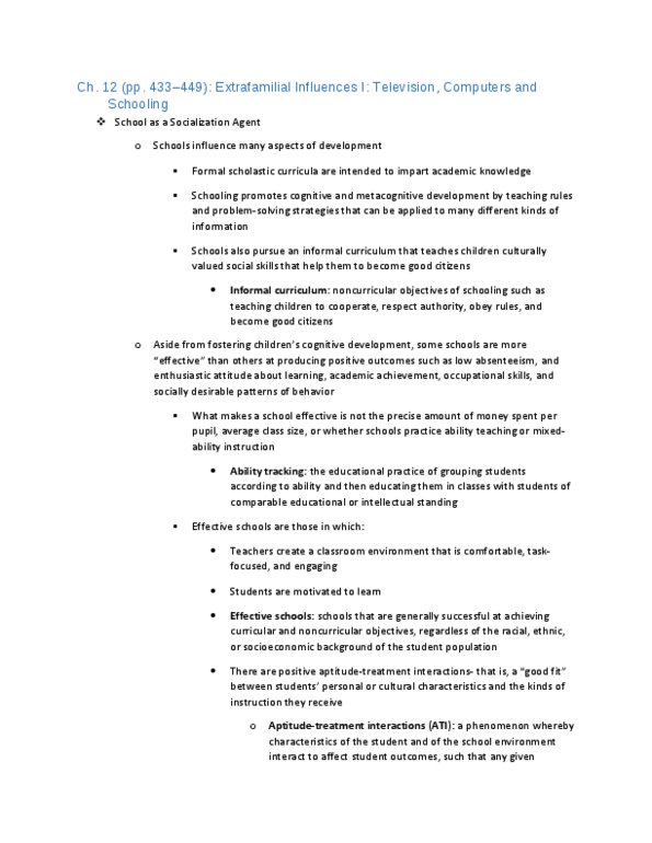 CPSY 4331 Chapter Notes - Chapter 12 (pp. 433-449): Effective Schools, Absenteeism, Cooperative Learning thumbnail