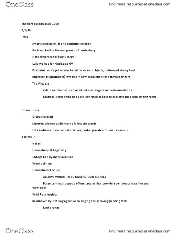 MUL 2010 Lecture Notes - Lecture 1: Brandenburg Concertos, Trio Sonata, Henry Purcell thumbnail