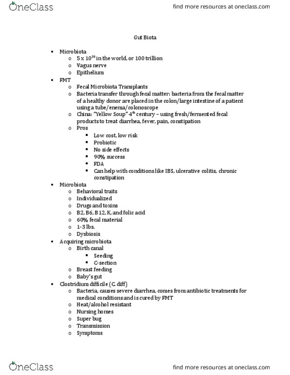 IPHY 2420 Lecture Notes - Lecture 29: Gut Flora, Antibacterial Soap, Vagus Nerve thumbnail
