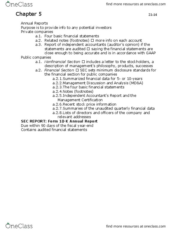 ACCT20100 Lecture Notes - Lecture 15: Asset, Cash Flow Statement, Asset Turnover thumbnail