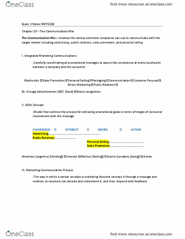 MKTG 360 Lecture Notes - Lecture 3: Cost Per Mille, Integrated Marketing Communications, Sales Promotion thumbnail