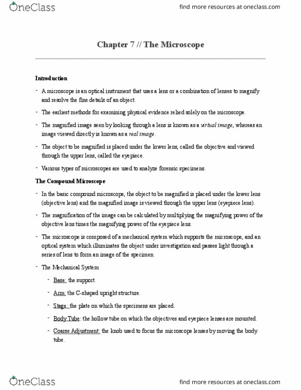 NATS 1575 Chapter Notes - Chapter 7: Eyepiece, Optical Instrument, Microscope thumbnail