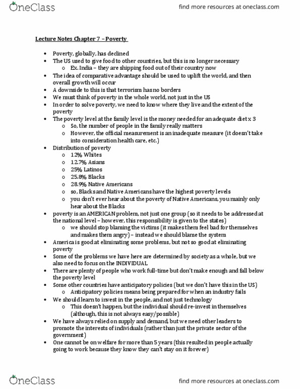 SOC 0007 Lecture Notes - Lecture 5: Comparative Advantage, Political Correctness, Economic System thumbnail