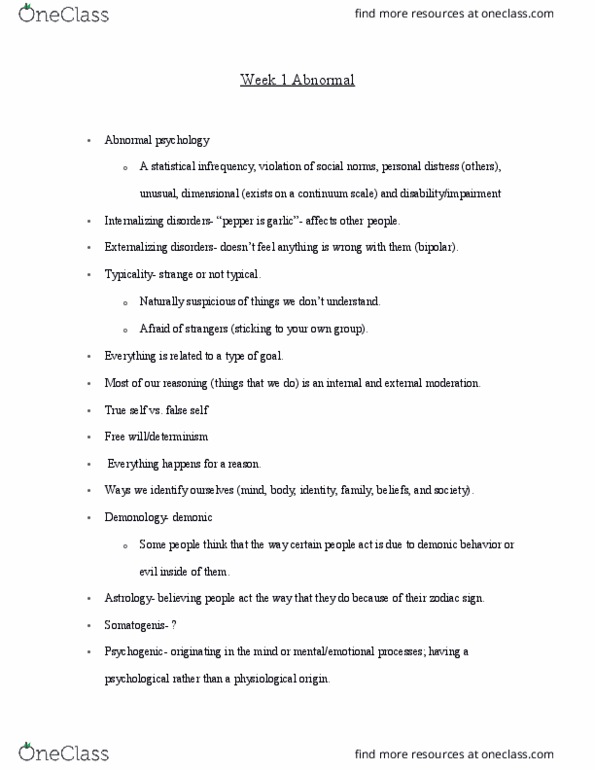 CLP 4144 Lecture Notes - Lecture 1: Gene-Environment Correlation, Externalizing Disorders, Abnormal Psychology thumbnail