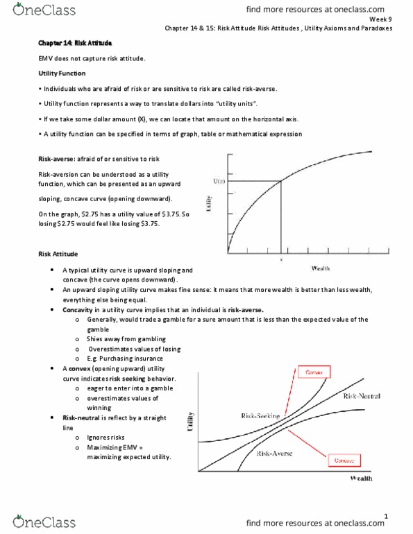ADMS 3300 Lecture Notes - Lecture 9: Exponential Function, Risk Aversion, Exponential Utility thumbnail