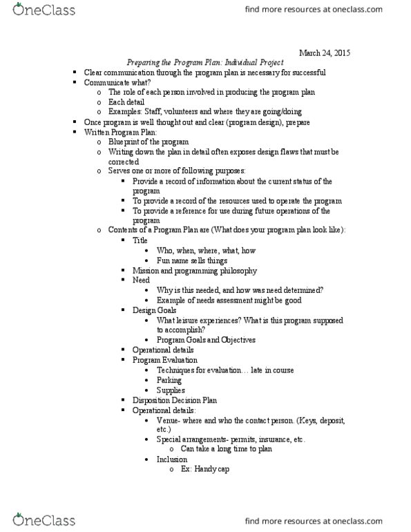 REC 270 Lecture Notes - Lecture 8: Flowchart, Nascar Rules And Regulations, Debt Management Plan thumbnail