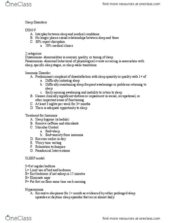 PSY-2212 Lecture Notes - Lecture 17: Muscle Tone, Hypoventilation, Hypnagogia thumbnail