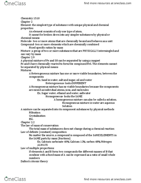 CHEM 1510 Lecture Notes - Lecture 5: Alkali Metal, Radioactive Decay, Unified Atomic Mass Unit thumbnail