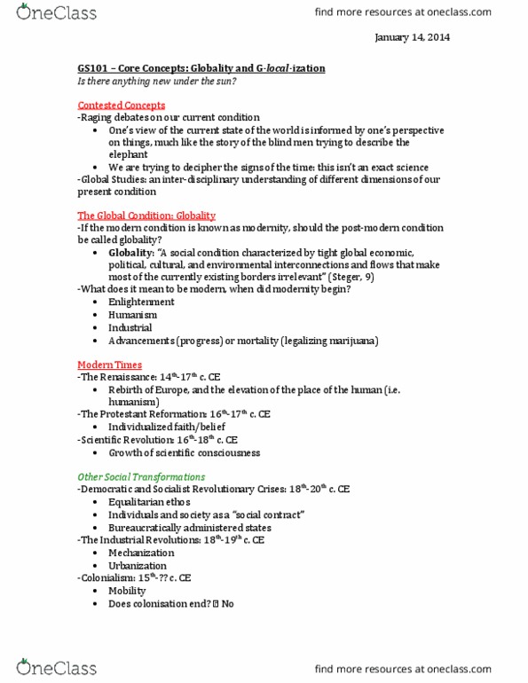 GS101 Lecture Notes - Lecture 2: Profit Motive, Glocalization, Exact Sciences thumbnail