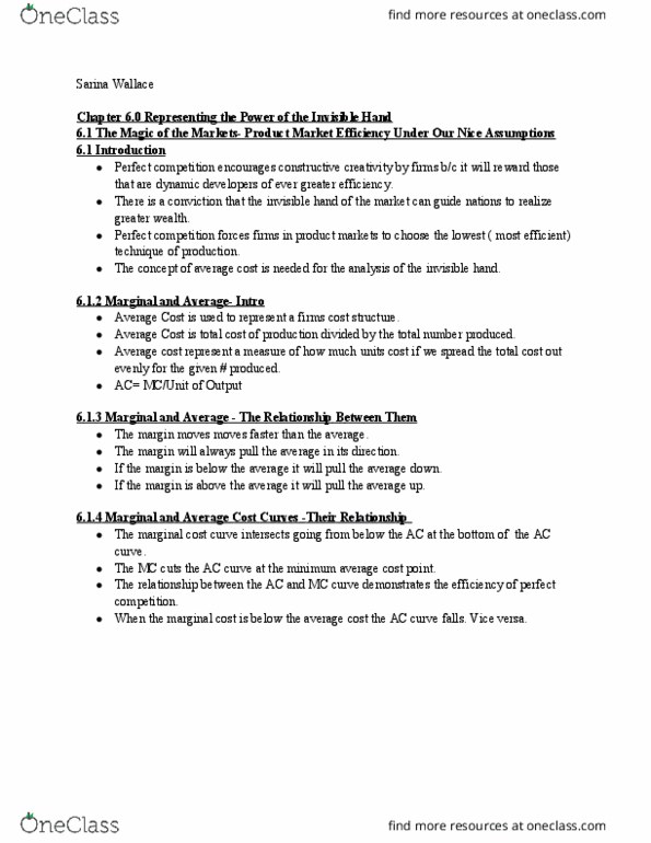 ECN 203 Chapter Notes - Chapter 6: The Incentive, Invisible Hand, Marginal Cost thumbnail