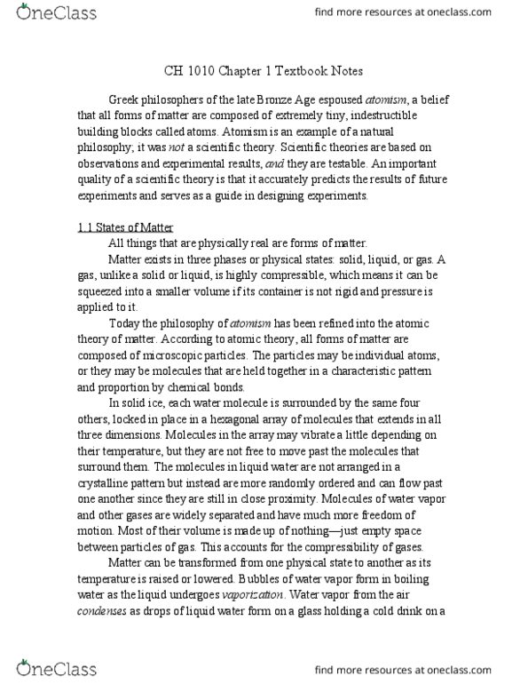 CH-1010 Chapter Notes - Chapter 1: Daniel Gabriel Fahrenheit, Dimensional Analysis, Scale Of Temperature thumbnail