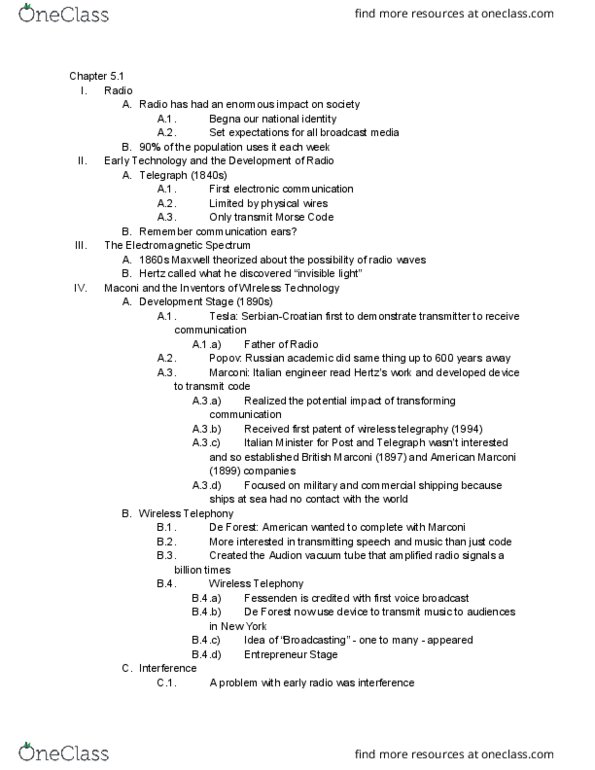 JL MC 101 Lecture Notes - Lecture 2: Narrowcasting, Penny Press, Kinescope thumbnail