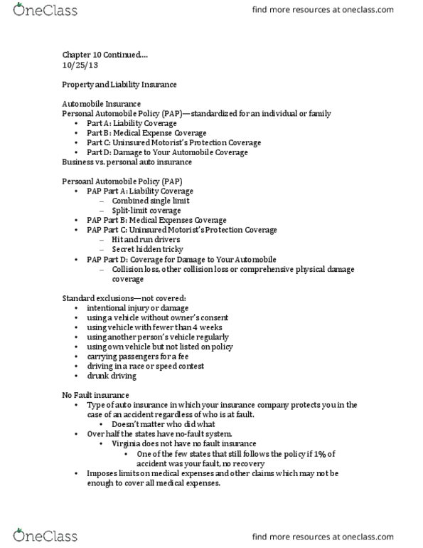 AAEC 2104 Lecture Notes - Lecture 1: Time Management, Vehicle Insurance, Liability Insurance thumbnail