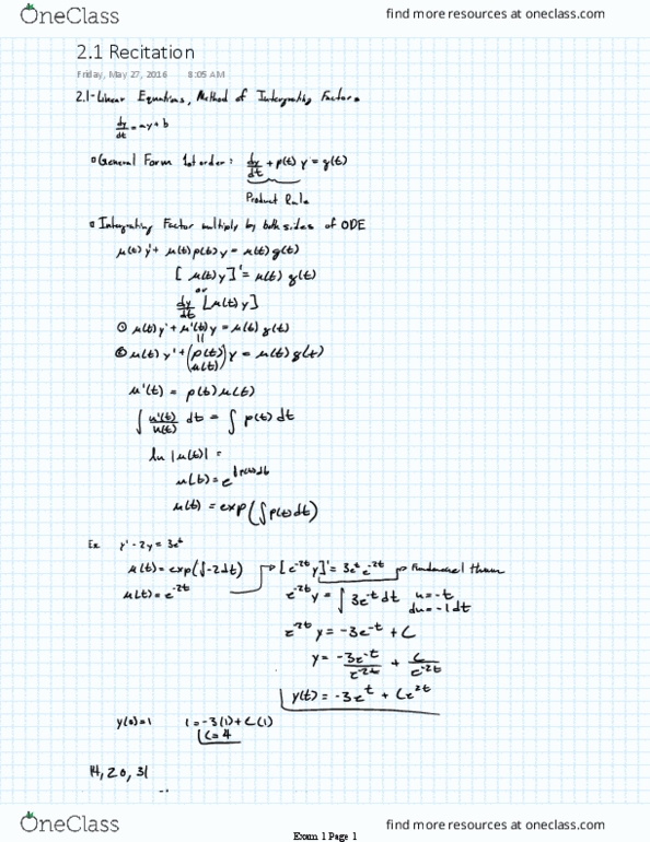 MAP 2302 Lecture 4: 2.1 Recitation thumbnail