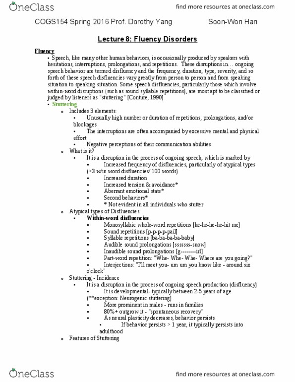 COGS 154 Lecture Notes - Lecture 8: Lateralization Of Brain Function, Twin, Etiology thumbnail