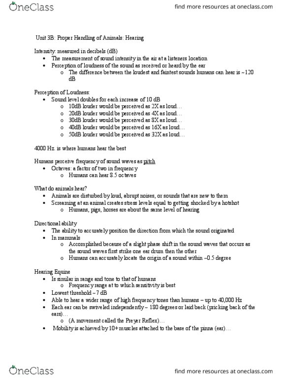 ANSI 1124 Lecture Notes - Lecture 6: Eardrum, Sound Intensity, Sound Localization thumbnail