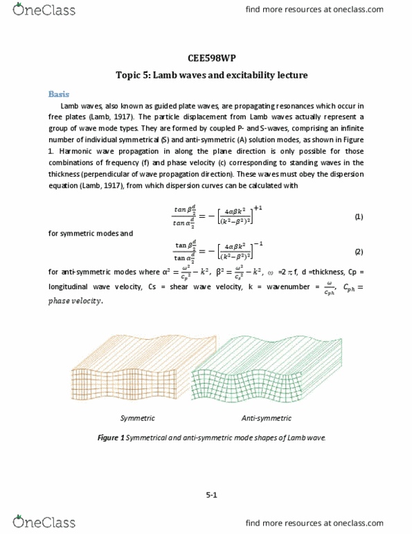 CE 5310 Lecture Notes - Lecture 5: Normal Mode, Wavenumber, Waveguide thumbnail