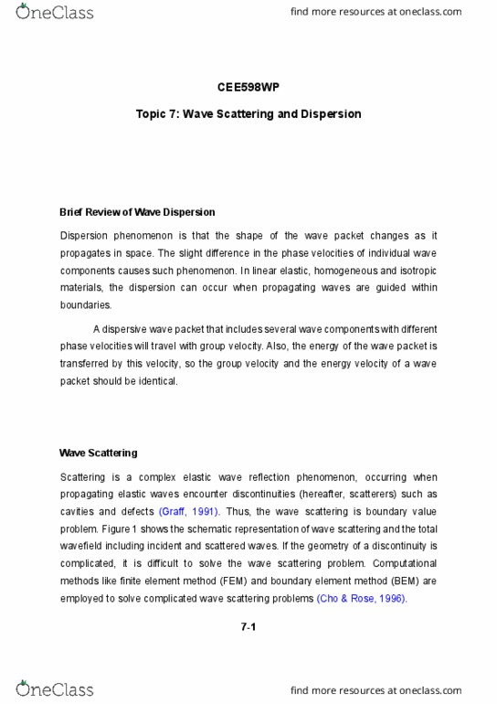 CE 5310 Lecture Notes - Lecture 7: Max Born, Standing Wave, Mie Scattering thumbnail