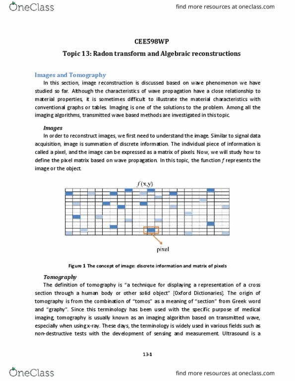 CE 5310 Lecture Notes - Lecture 13: Eikonal Equation, Johann Radon, Nondestructive Testing thumbnail