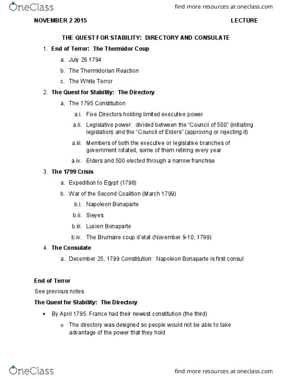 History 1401E Lecture Notes - Lecture 12: Legislature, Sales Tax thumbnail