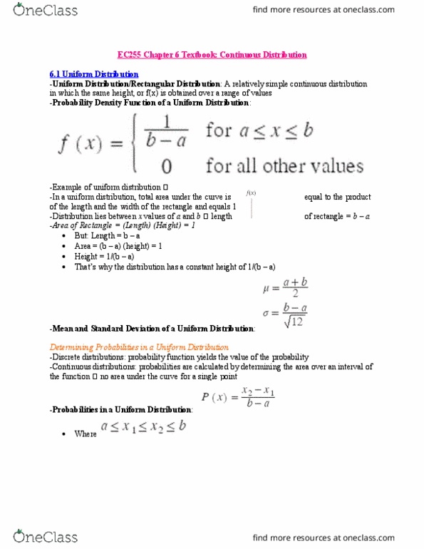 EC255 Chapter Notes - Chapter 6: Operations Management, Poisson Distribution, Exponential Distribution thumbnail