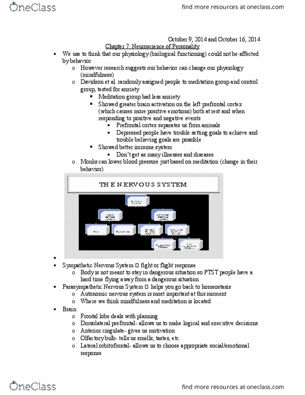 PSY 246 Lecture Notes - Lecture 9: Neurology, Wilhelm Wundt, Jeffrey Grey thumbnail