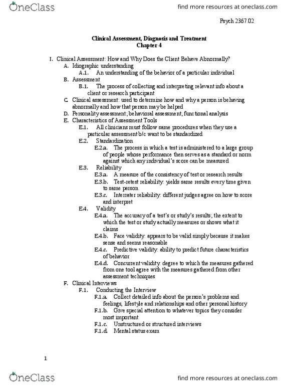 PSYCH 2367.02 Chapter Notes - Chapter 4: Neuroimaging, Dsm-5, Neuropsychological Test thumbnail