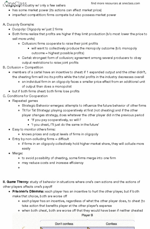 ECON 101 Lecture Notes - Lecture 16: Nash Equilibrium, Perfect Competition, Demand Curve thumbnail