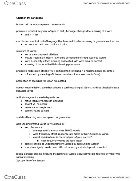 PSYC 317 Lecture Notes - Lecture 11: Syntactic Category, Causal Inference, Syntactic Ambiguity thumbnail