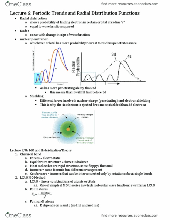 CHEM 31X Lecture Notes - Lecture 3: Lewis Structure, Lone Pair, Molecular Vibration thumbnail