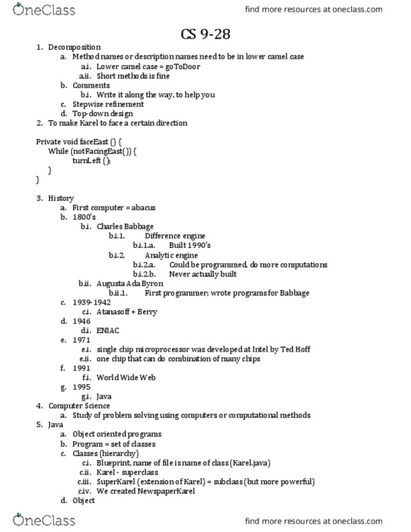 CS 106A Lecture Notes - Lecture 20: Negative Number, Boolean Expression, Java Applet thumbnail