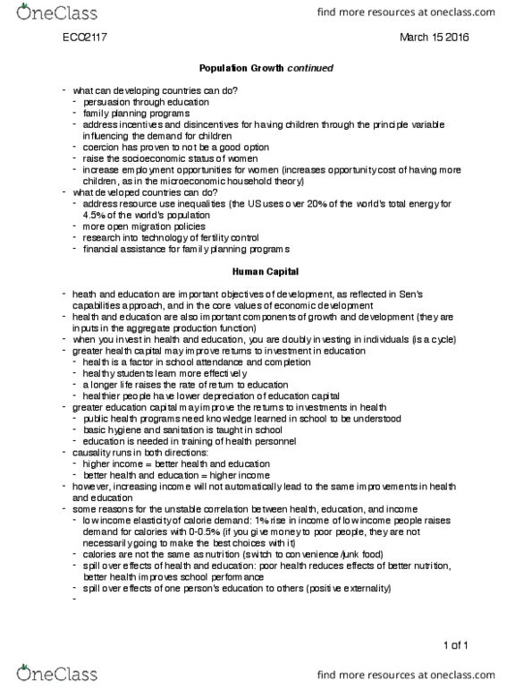 ECO 2117 Lecture Notes - Lecture 13: Production Function, Externality, Capability Approach thumbnail