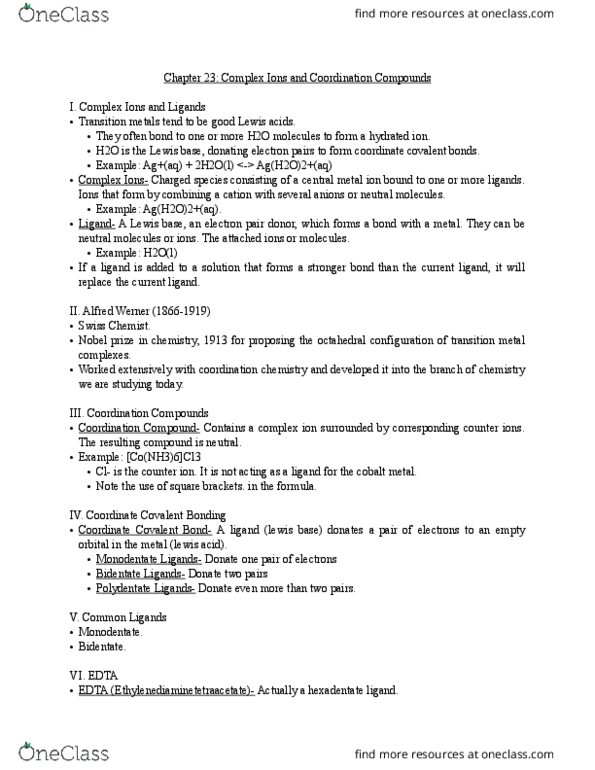 01:160:162 Lecture Notes - Lecture 7: Isomerization, Chlorophyll, Amphoterism thumbnail