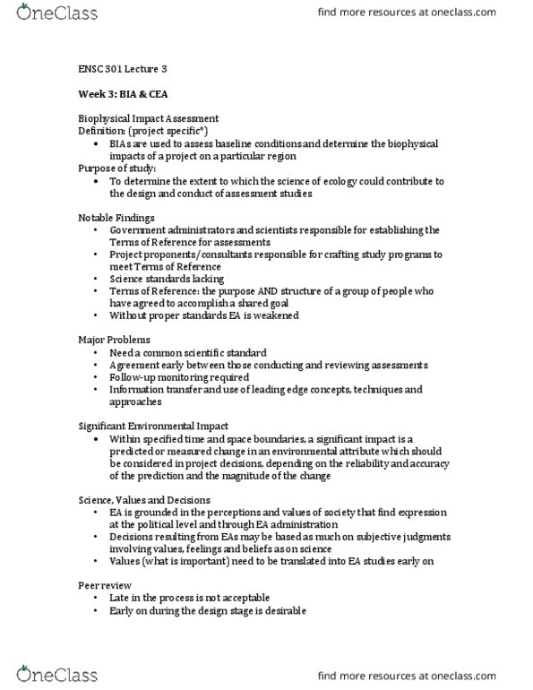 ENSC 301 Lecture Notes - Lecture 3: Oak Ridges Moraine, Banff National Park, Debt Management Plan thumbnail
