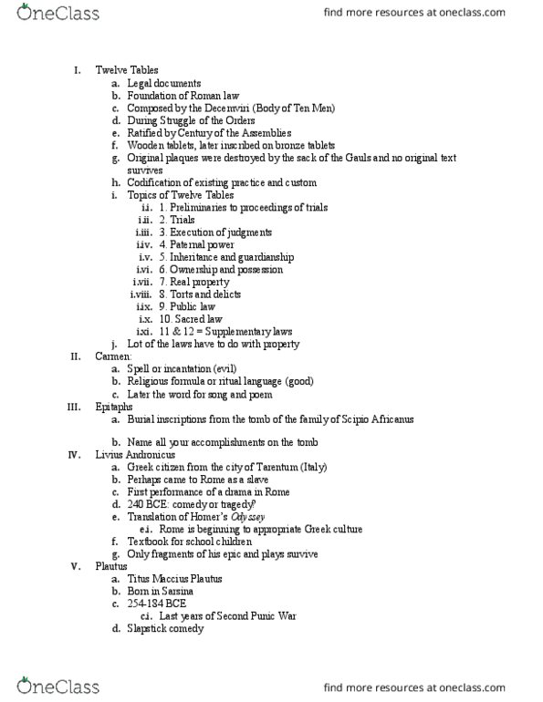 CLASSIC 20 Lecture Notes - Lecture 8: Scipionic Circle, Ennius, Panaetius thumbnail