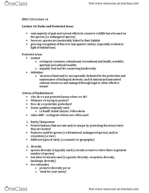 ENSC 320 Lecture Notes - Lecture 14: Sloss Debate, Minimum Viable Population, Groundwater Recharge thumbnail