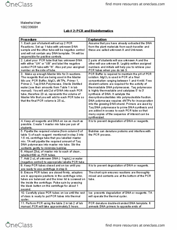 BIOA02H3 Chapter Notes - Chapter 2: Pipette, Thermal Cycler, Taq Polymerase thumbnail