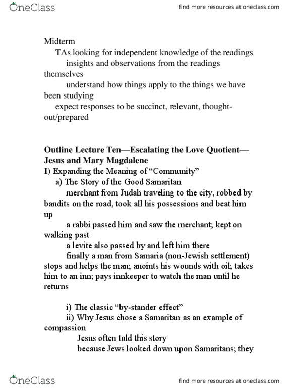 MMW 121 Lecture Notes - Lecture 12: Levite, Ley De Lemas, Synoptic Gospels thumbnail