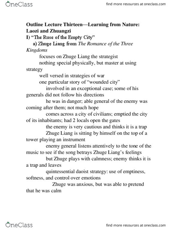 MMW 121 Lecture Notes - Lecture 15: Tao Te Ching, Yin And Yang, Taoism thumbnail