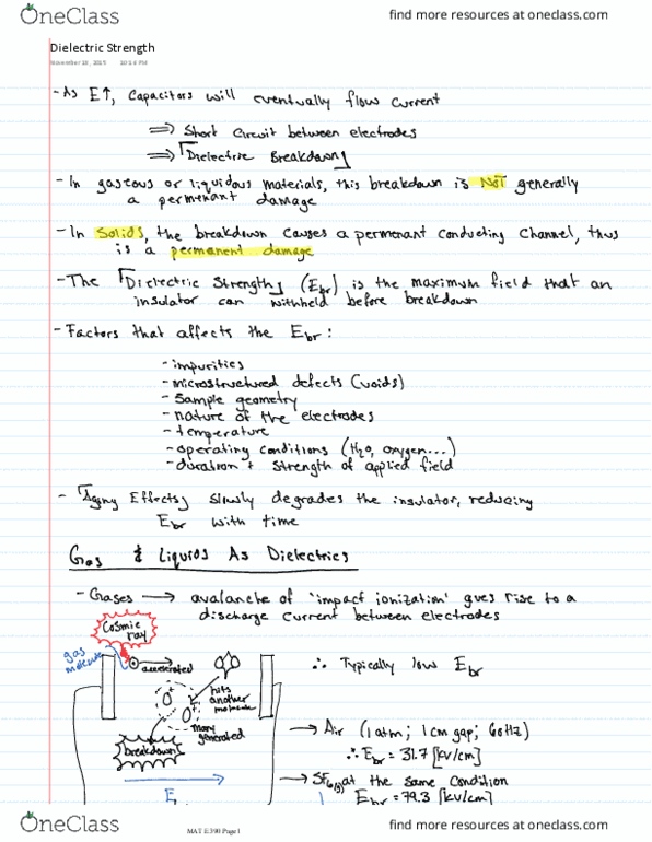 MAT E390 Lecture 29: 29 Dielectric Strength thumbnail