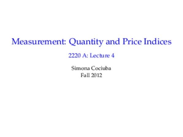 Economics 2152A/B Lecture Notes - Price Index, Market Basket, Weighted Arithmetic Mean thumbnail