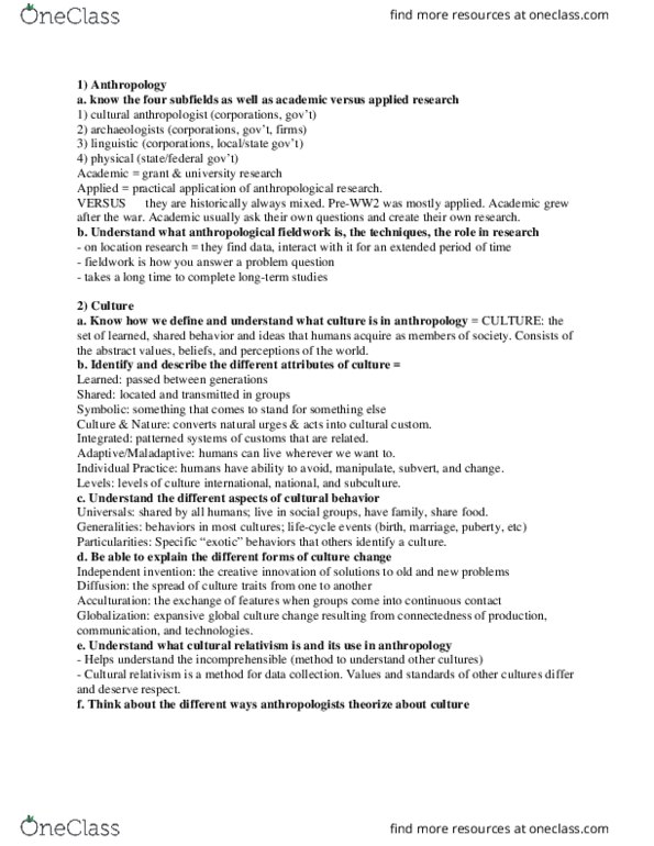 ANTH 1102 Lecture Notes - Lecture 10: Punctuated Equilibrium, Sedentism, Darwinism thumbnail