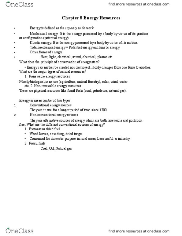 EVPP 108 Lecture Notes - Lecture 8: Euphorbiaceae, First Solar, Ocean Thermal Energy Conversion thumbnail