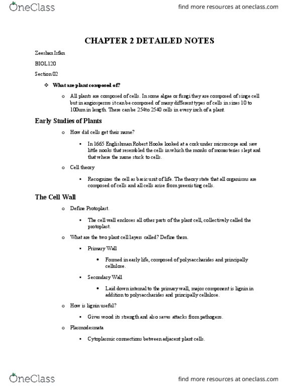 BIOL 120A Chapter 2: CHAPTER 2 DETAILED NOTES thumbnail