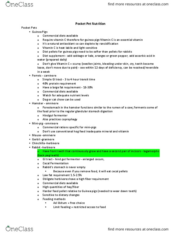 ANS 42 Lecture Notes - Lecture 10: Short-Chain Fatty Acid, Small Intestine, Ad Libitum thumbnail