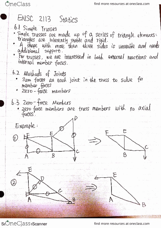 ENSC 2113 Lecture 4: Statics-Chapter 6 thumbnail