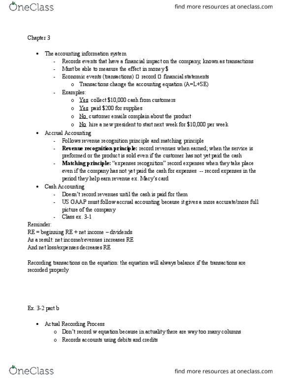 ACCT 101 Lecture Notes - Lecture 3: Retained Earnings, Revenue Recognition, Matching Principle thumbnail