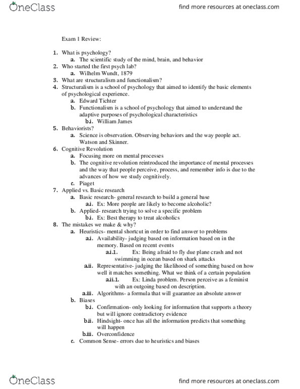 PSY-2012 Lecture Notes - Lecture 4: Standard Deviation, False Memory, Phineas Gage thumbnail