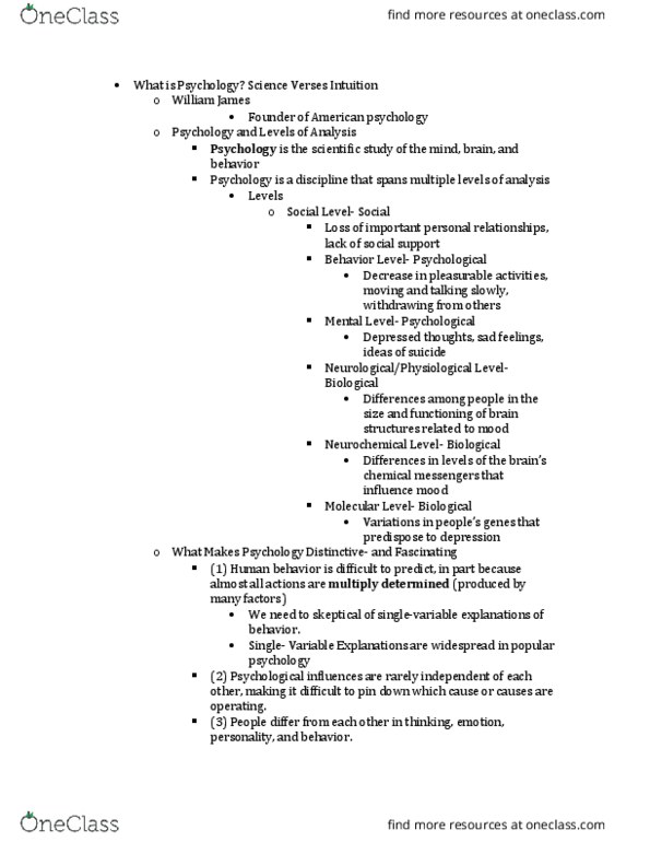 PSY-2012 Lecture Notes - Lecture 1: Empiricism, Human Behavior thumbnail