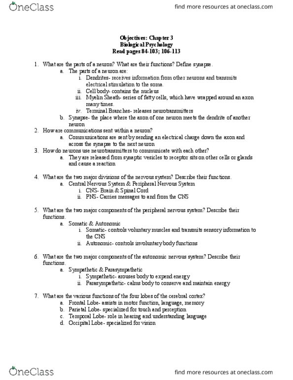 PSY-2012 Lecture Notes - Lecture 2: Morphine, Drug Tolerance, Sleep Disorder thumbnail